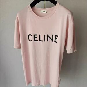 🚩steal authentic Celine Light Pink Short Sleeve Tee